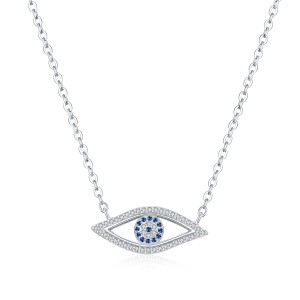 925 Sterling Silver Zirconia Eyes Necklace 80200395