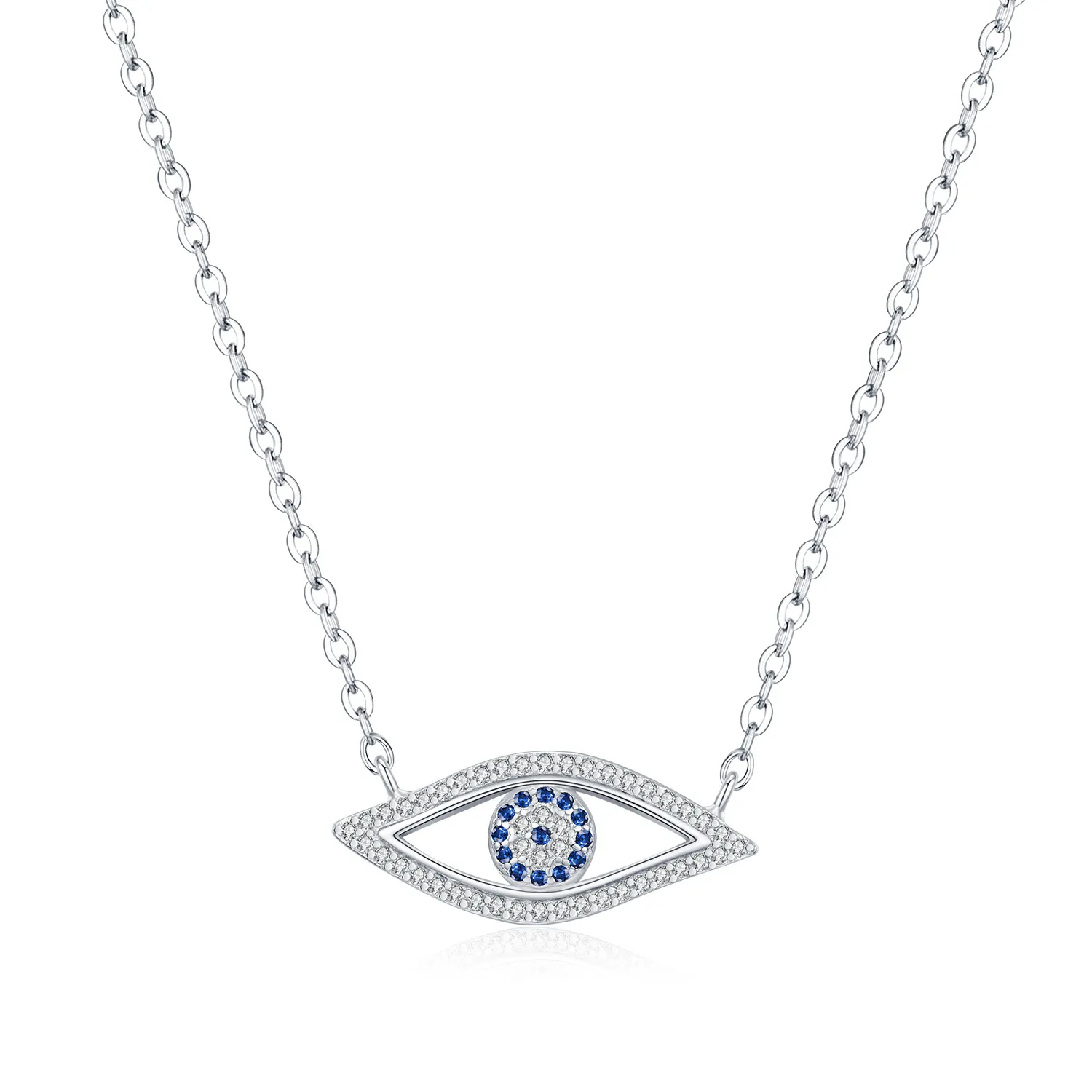 925 Sterling Silver Zirconia Eyes Necklace 80200395