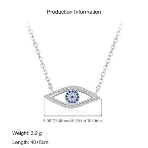 925 Sterling Silver Zirconia Eyes Necklace 80200395