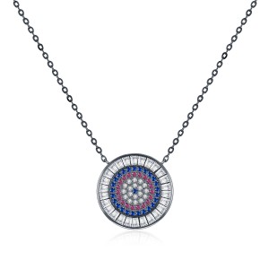 925 Sterling Silver Vintage Zirconia Statement Necklace 80200397