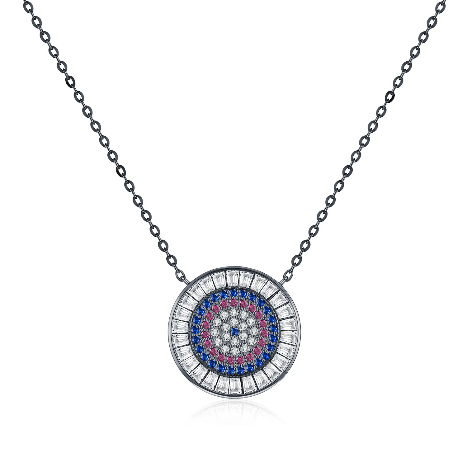 925 Sterling Silver Vintage Zirconia Statement Necklace 80200397