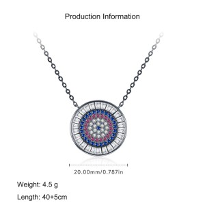 925 Sterling Silver Vintage Zirconia Statement Necklace 80200397