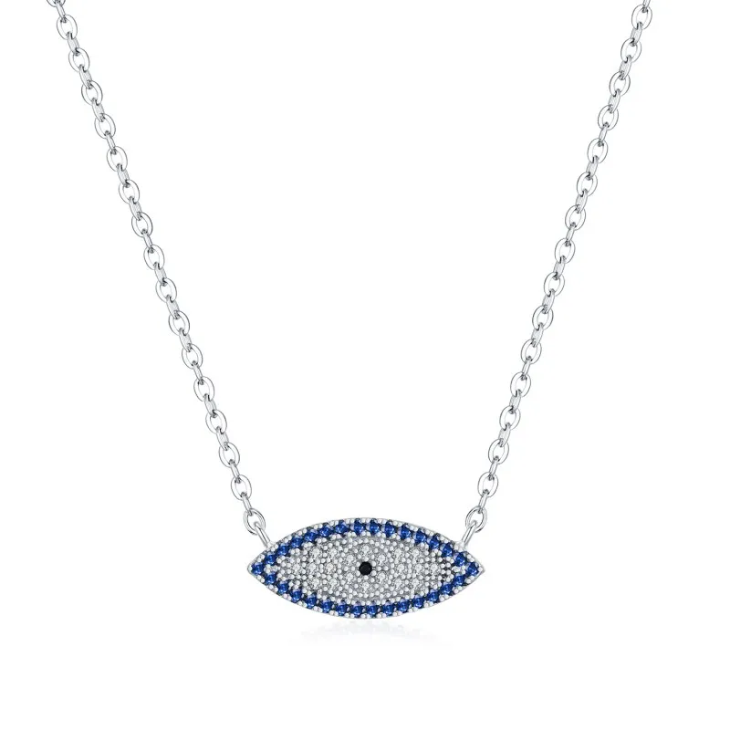 925 Sterling Silver Zirconia Eye Statement Necklace 80200398
