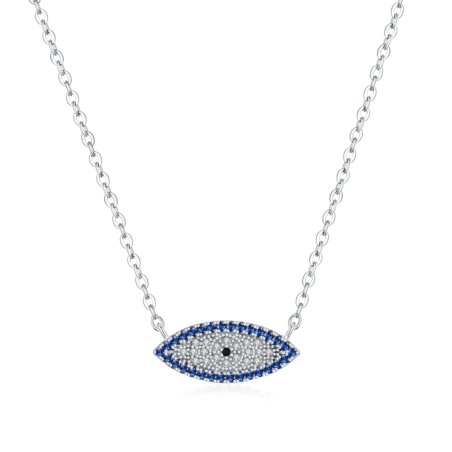 925 Sterling Silver Zirconia Eye Statement Necklace 80200398