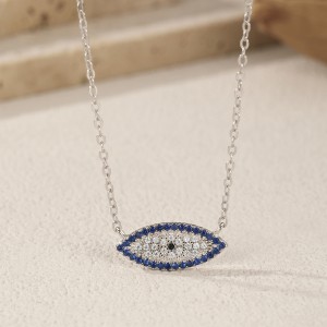 925 Sterling Silver Zirconia Eye Statement Necklace 80200398