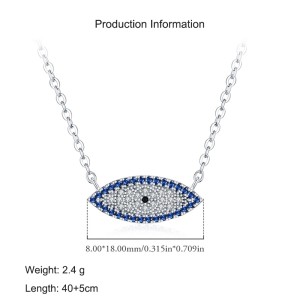 925 Sterling Silver Zirconia Eye Statement Necklace 80200398