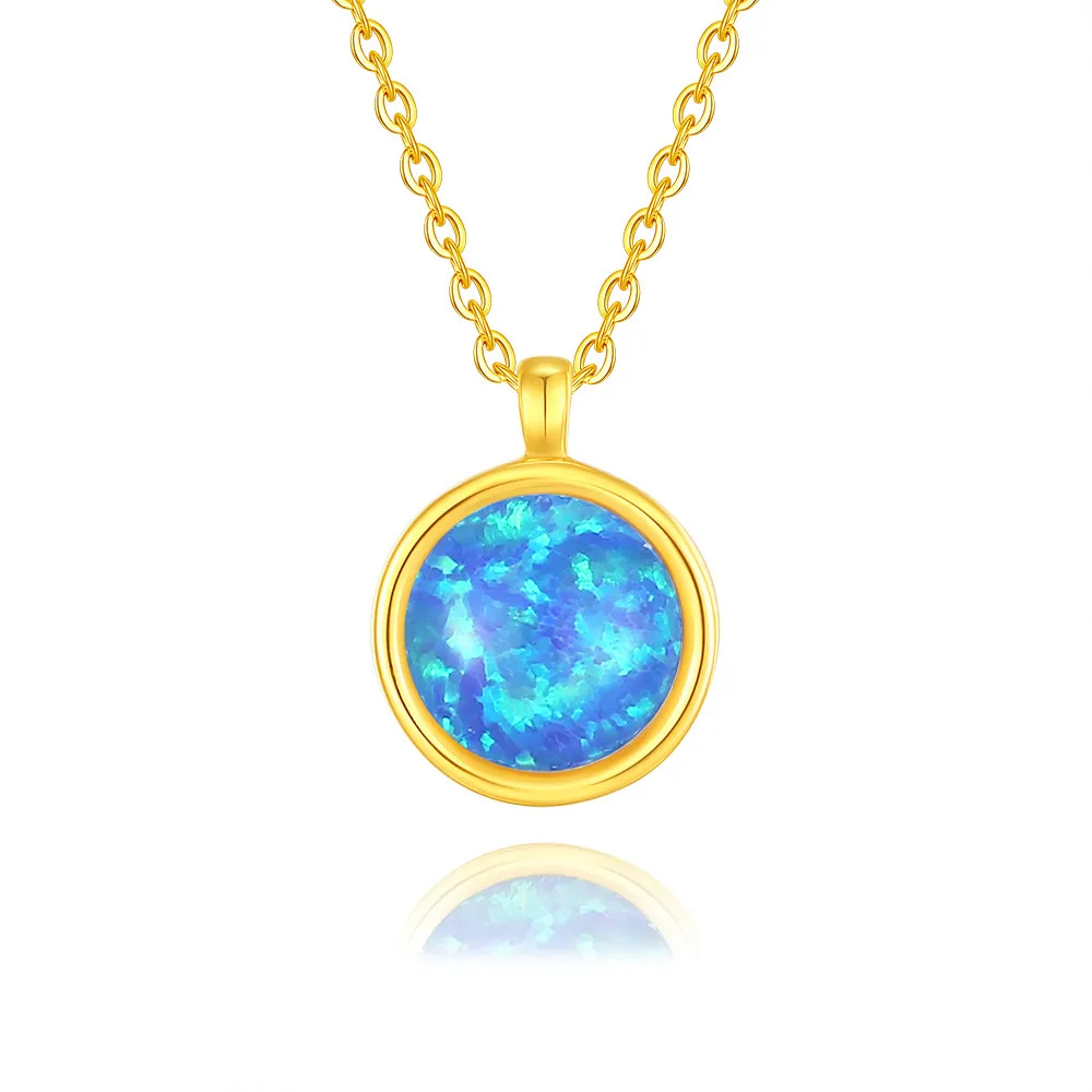 925 Sterling Silver Dreamy Opal Pendant Necklace 80200406