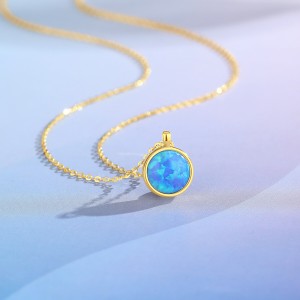 925 Sterling Silver Dreamy Opal Pendant Necklace 80200406