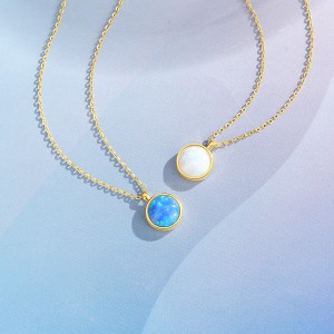 925 Sterling Silver Dreamy Opal Pendant Necklace 80200406