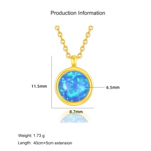 925 Sterling Silver Dreamy Opal Pendant Necklace 80200406