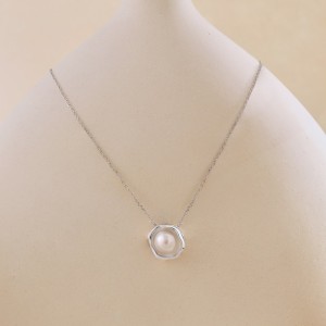 925 Sterling Silver Fresh Water Pearl Choker Necklace 80200408