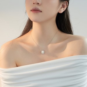 925 Sterling Silver Fresh Water Pearl Choker Necklace 80200408