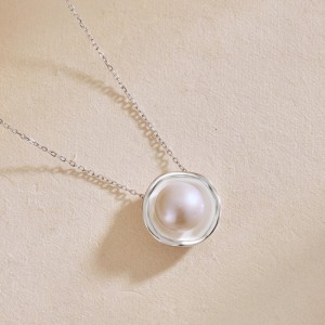 925 Sterling Silver Fresh Water Pearl Choker Necklace 80200408