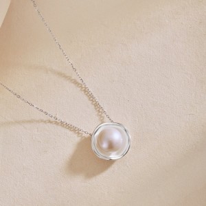 925 Sterling Silver Fresh Water Pearl Choker Necklace 80200408