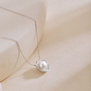 925 Sterling Silver Fresh Water Pearl Choker Necklace 80200408