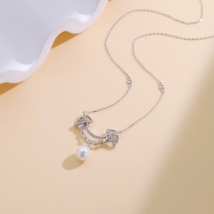 S925 Zirconia Smile Fresh Water Pearl Necklace 80200410