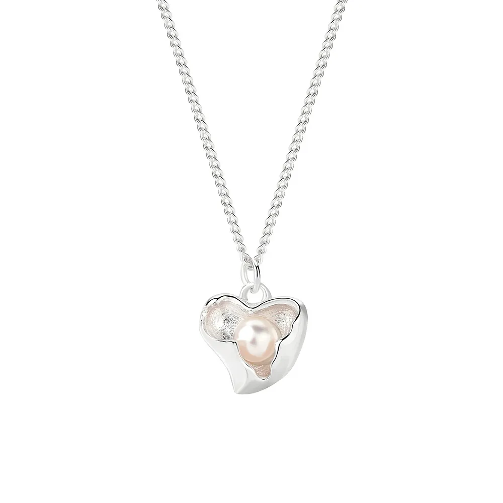 S925 Broken Heart Fresh Water Pearl Necklace 80200411