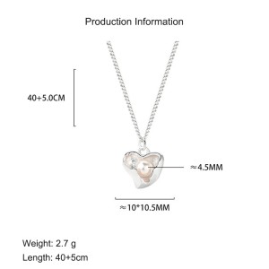 S925 Broken Heart Fresh Water Pearl Necklace 80200411
