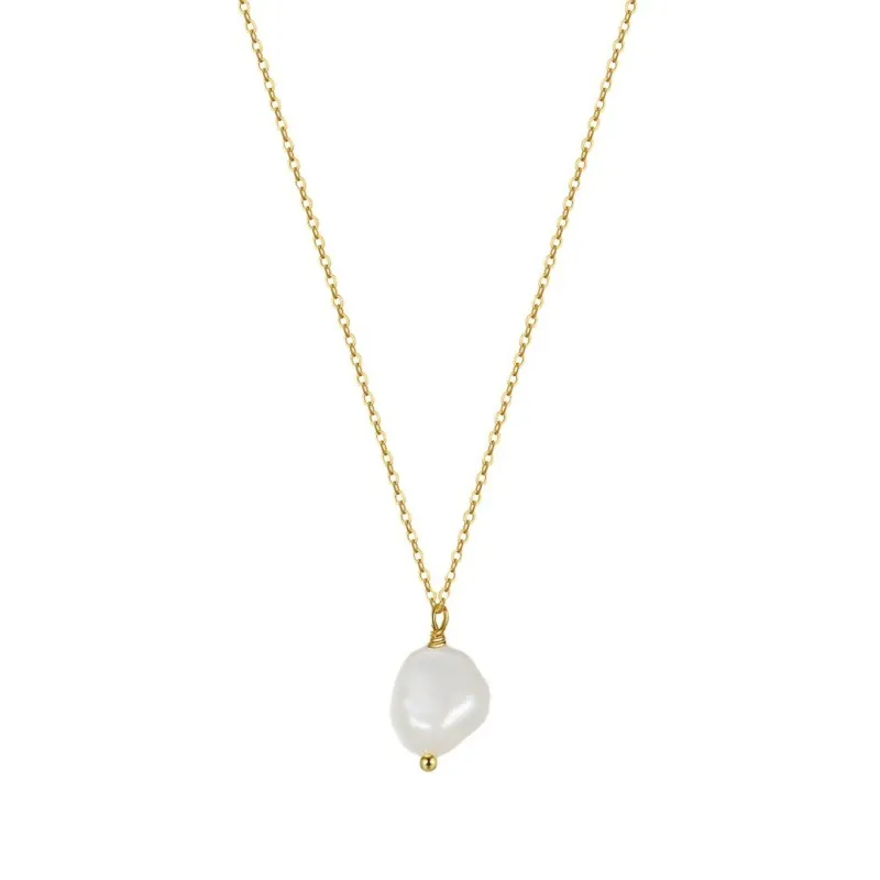 925 Sterling Silver Baroque Fresh Water Pearl Necklace 80200412