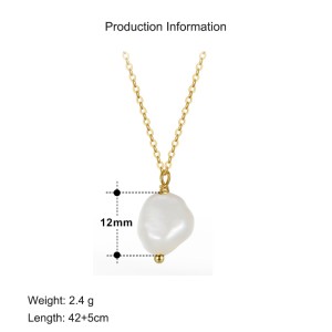925 Sterling Silver Baroque Fresh Water Pearl Necklace 80200412