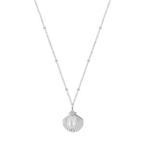 925 Sterling Silver Fresh Water Pearl Shell Necklace 80200416
