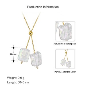 S925 Baroque Fresh Water Pearl Pendant Necklace 80200417