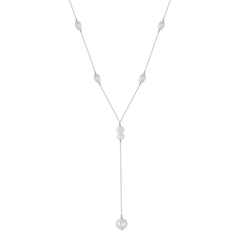 925 Sterling Silver Fresh Water Pearl Pendant Necklace 80200418