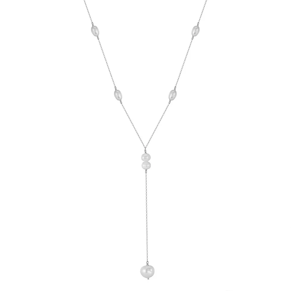 925 Sterling Silver Fresh Water Pearl Pendant Necklace 80200418