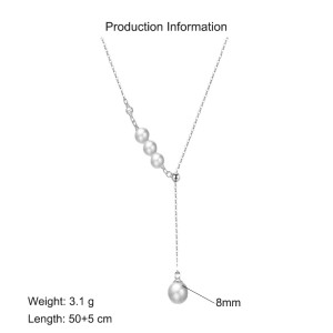 925 Sterling Silver Baroque Fresh Water Pearl Pendant Necklace 80200419