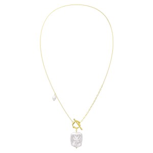 925 Sterling Silver Irregular Baroque Fresh Water Pearl Necklace 80200420