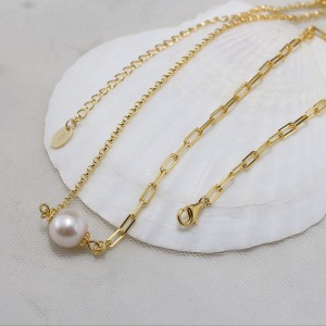 S925 Linked Chain Fresh Water Pearl Necklace 80200422