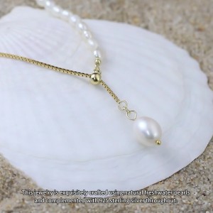 S925 Linked Chain Fresh Water Pearl Necklace 80200422