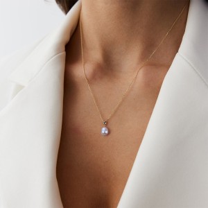 925 Sterling Silver Fresh Water Pearl Baroque Necklace 80200424