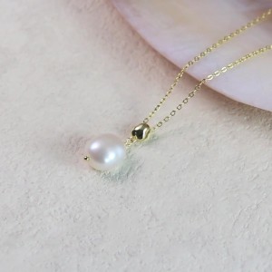 925 Sterling Silver Fresh Water Pearl Baroque Necklace 80200424