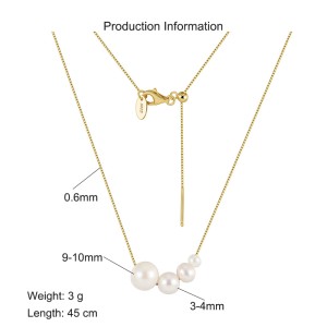 925 Sterling Silver Fresh Water Pearl Pendant Necklace 80200427