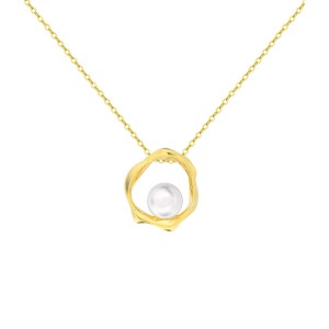 925 Sterling Silver Fresh Water Pearl Mobius Necklace 80200428