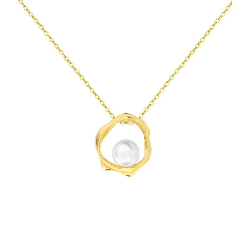 925 Sterling Silver Fresh Water Pearl Mobius Necklace 80200428