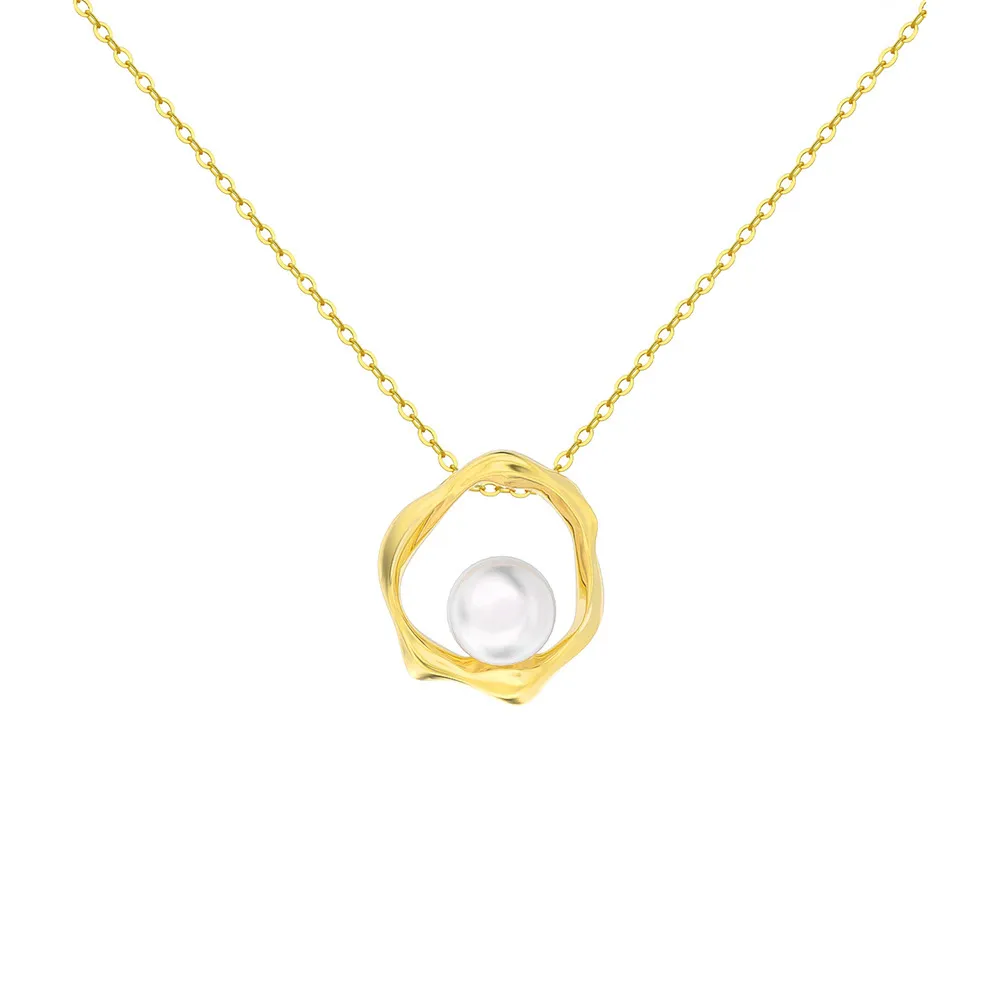 925 Sterling Silver Fresh Water Pearl Mobius Necklace 80200428