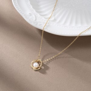 925 Sterling Silver Fresh Water Pearl Mobius Necklace 80200428