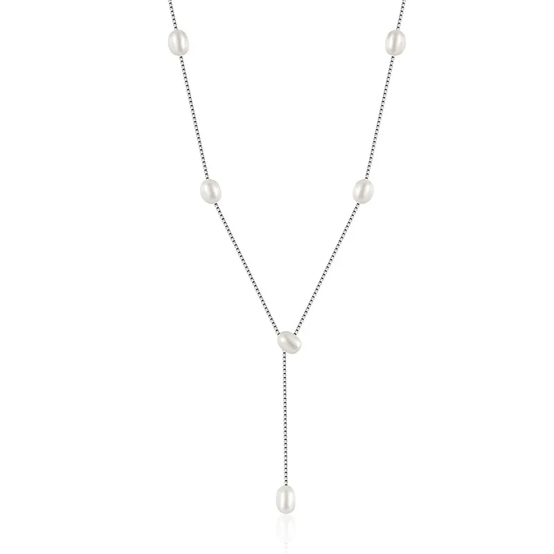 925 Sterling Silver Fresh Water Pearl Pendant Necklace 80200429