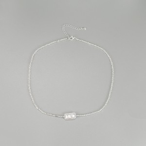 925 Sterling Silver Baroque Fresh Water Pearl Pendant Necklace 80200433