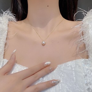 925 Sterling Silver Baroque Fresh Water Pearl Pendant Necklace 80200434