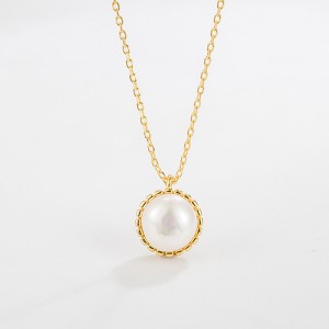 925 Sterling Silver Baroque Fresh Water Pearl Pendant Necklace 80200434