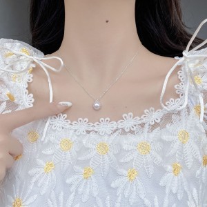 925 Sterling Silver Baroque Fresh Water Pearl Pendant Necklace 80200434