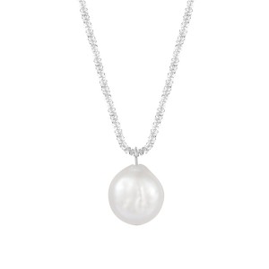 925 Sterling Silver Baroque Fresh Water Pearl Pendant Necklace 80200435