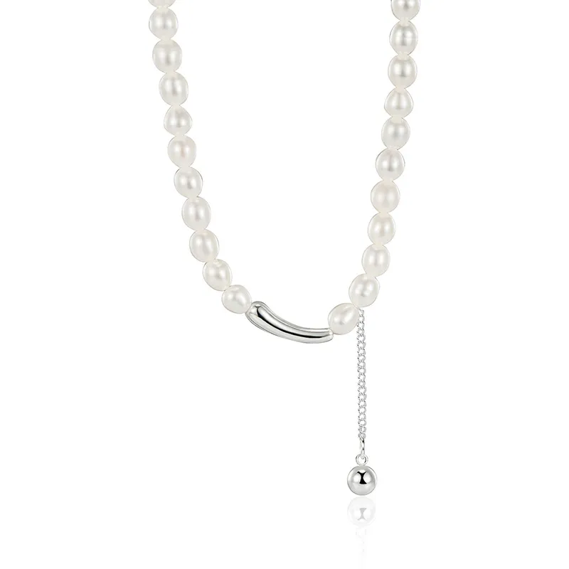 925 Sterling Silver Fresh Water Pearl Choker Necklace 80200437