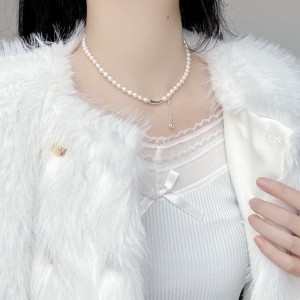 925 Sterling Silver Fresh Water Pearl Choker Necklace 80200437