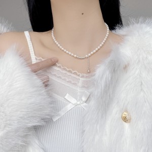 925 Sterling Silver Fresh Water Pearl Choker Necklace 80200437