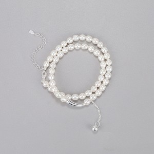 925 Sterling Silver Fresh Water Pearl Choker Necklace 80200437