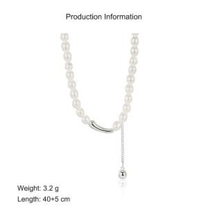 925 Sterling Silver Fresh Water Pearl Choker Necklace 80200437